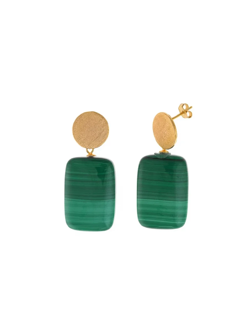 Pendientes Salvatore malaquita dorados - 275A0012