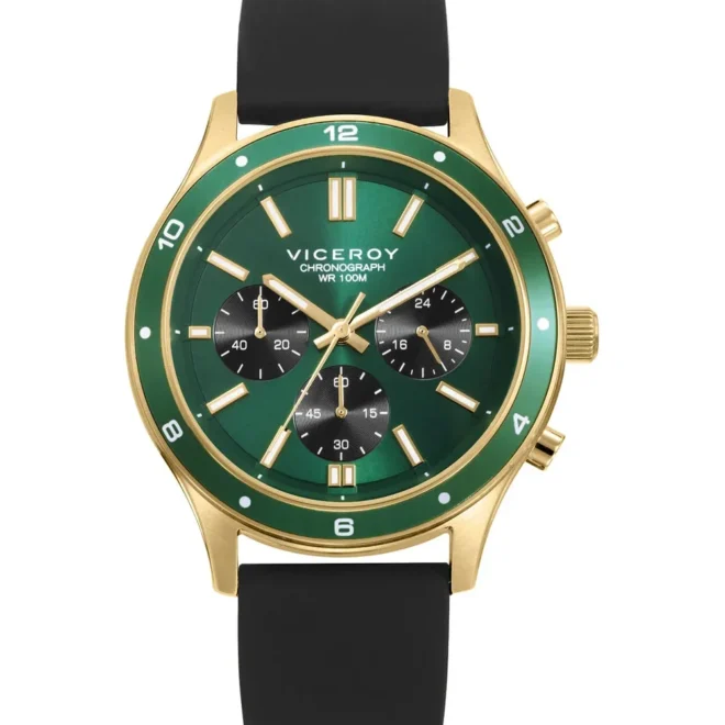 Reloj Viceroy cronógrafo verde correa de silicona - 401489-67