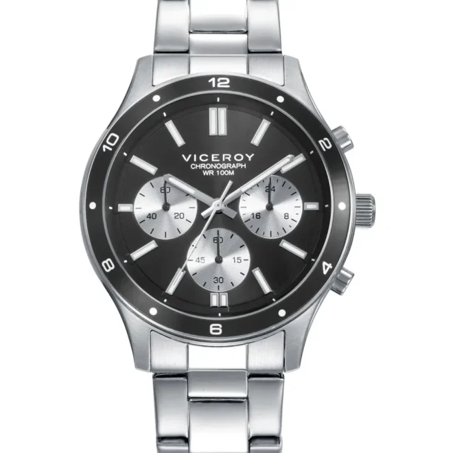 Reloj Viceroy cronógrafo negra brazalete de acero - 401491-57