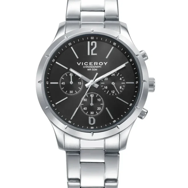 Reloj Viceroy cronógrafo negra brazalete de acero - 401495-55