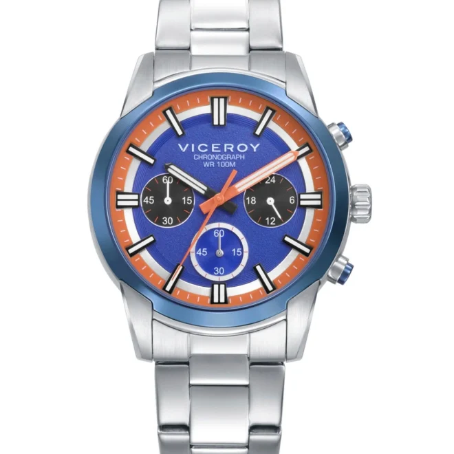Reloj Viceroy cronógrafo azul acero 40 mm hombre - 401507-37