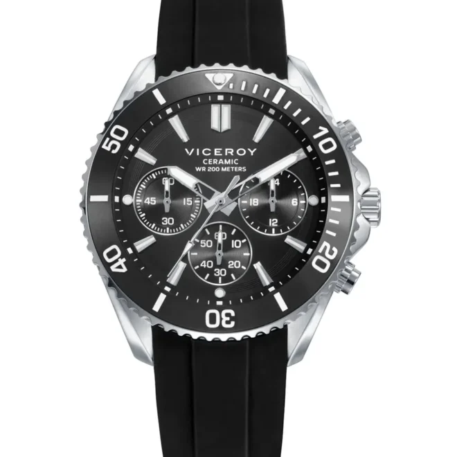 Reloj Viceroy correa de silicona bisel cerámico negro - 41177-57