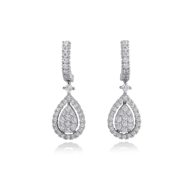 Pendientes Marina García lágrima pavé de plata - 90109PB