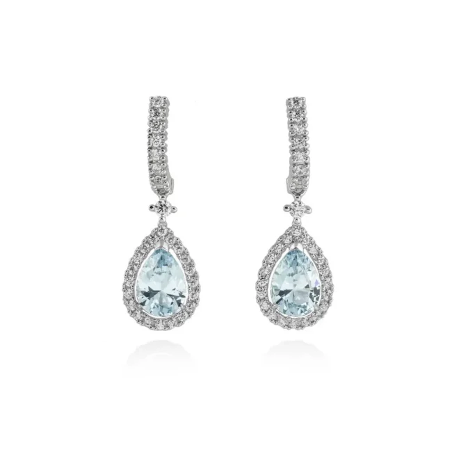 Pendientes Marina García lágrima con gema de color - 90110PA