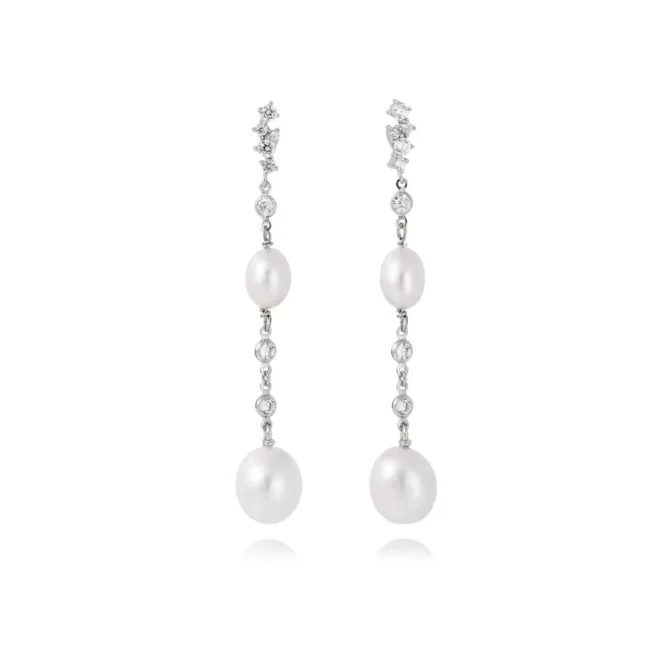 Pendientes Marina García largos de perlas - 90586PB