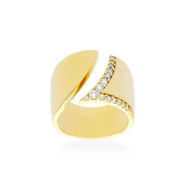 Anillo Marina García abierto plata y circonitas - 91184SD