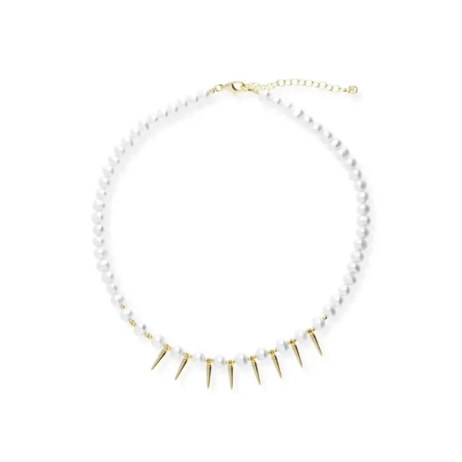 Choker Marina García Dansu plata dorada y perlas - 91263GD
