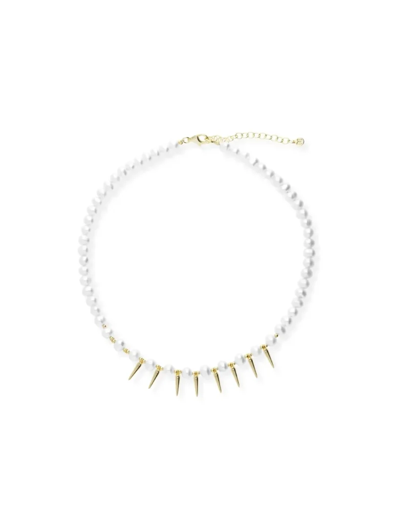 Choker Marina García Dansu plata dorada y perlas - 91263GD