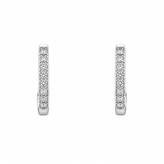 Aros novia en oro blanco con brillantes