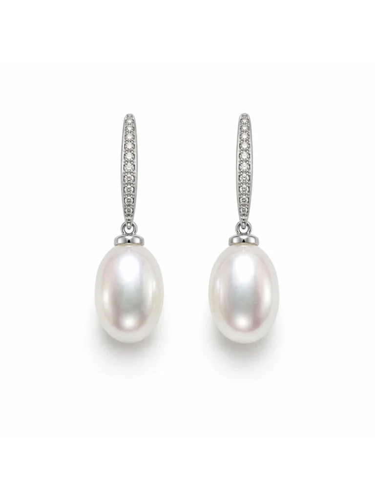 Pendientes novia con perla esférica