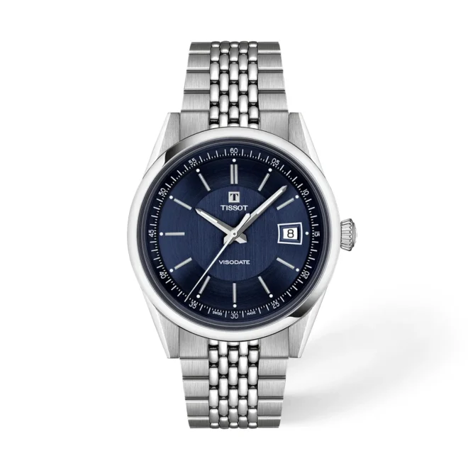Reloj Tissot Visodate automático 39 mm azul - T1574071104100