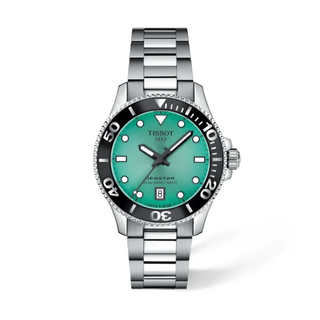 Reloj Tissot Seastar 1000 36mm esfera turquesa - T1202101109100