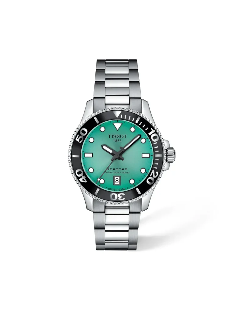 Reloj Tissot Seastar 1000 36mm esfera turquesa - T1202101109100