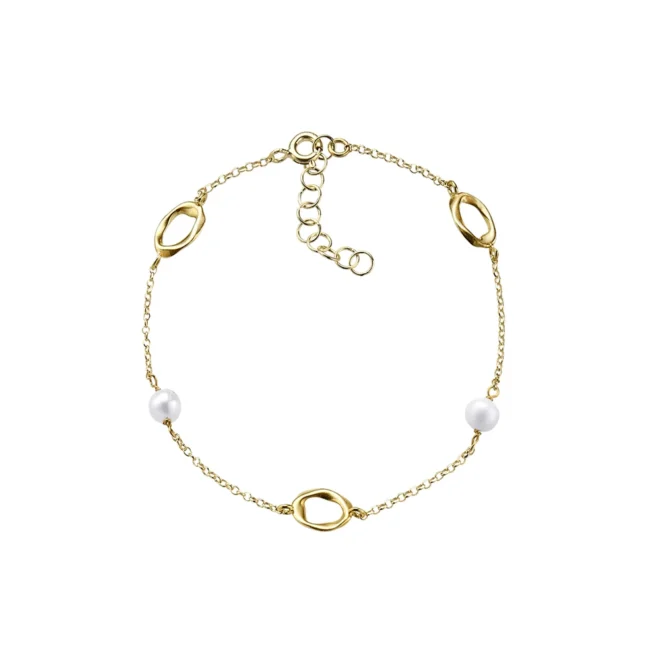 Pulsera Pedro Durán Pearl perlas y eslabones dorado - 00513908