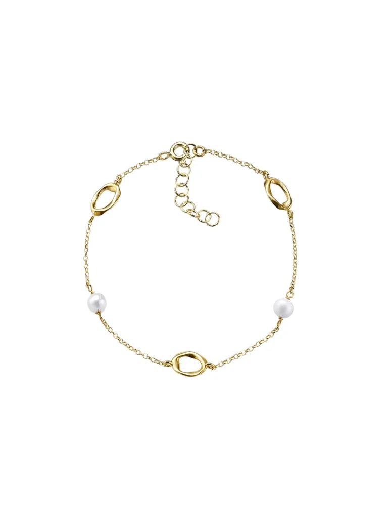 Pulsera Pedro Durán Pearl perlas y eslabones dorado - 00513908