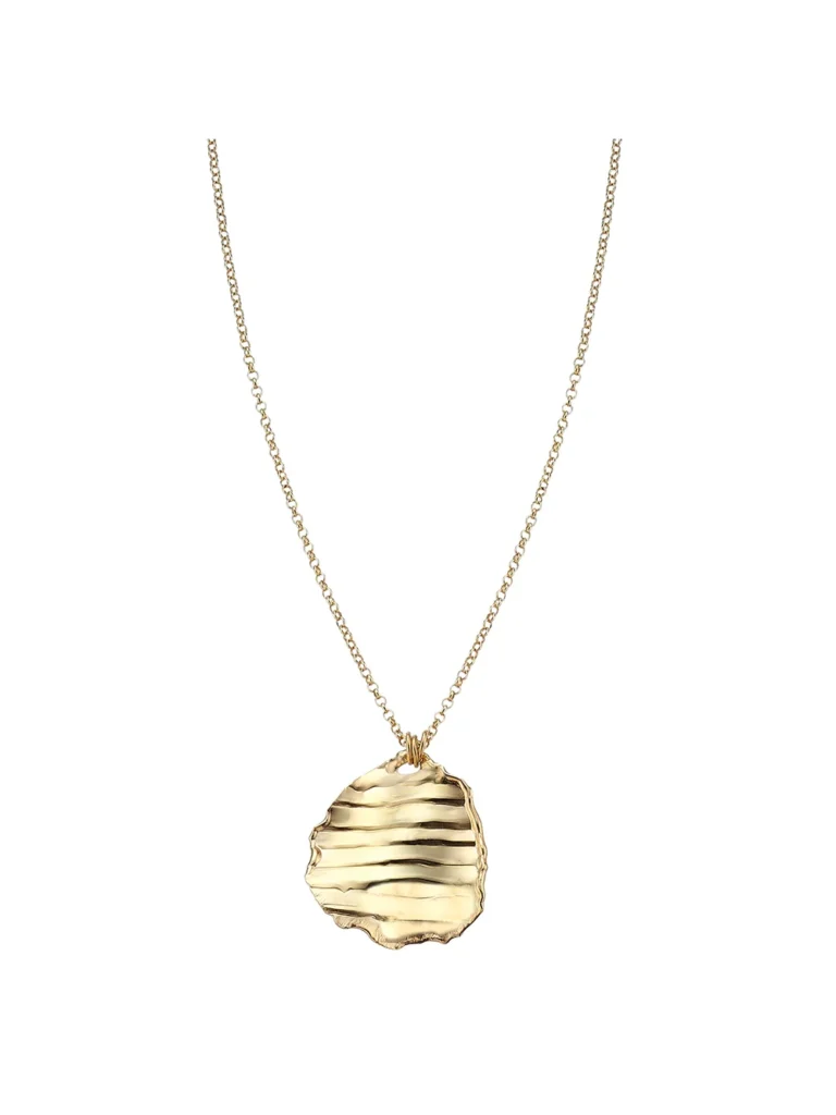 Colgante Pedro Durán textura de líneas y bordes hechos a mano dorado - 00514439