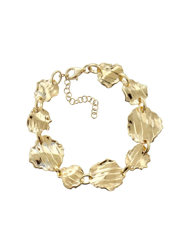 Pulsera Pedro Durán textura de líneas y bordes hechos a mano dorado - 00514440