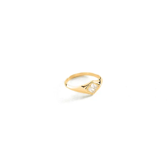 Anillo fino Agatha Lucky circonitas baguette dorado talla 52 - 02240497-137-52