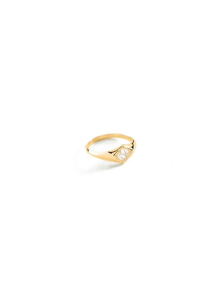 Anillo fino Agatha Lucky circonitas baguette dorado talla 52 - 02240497-137-52