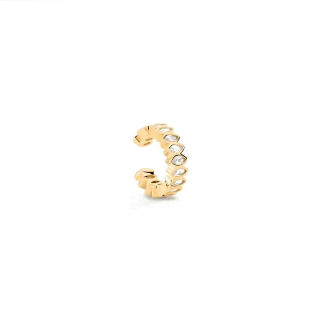 Ear cuff Agatha Lucky circonitas navette cristal dorado - 02380827-137-TU