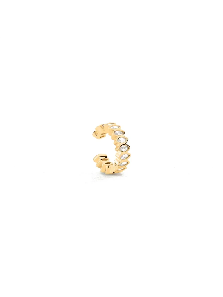 Ear cuff Agatha Lucky circonitas navette cristal dorado - 02380827-137-TU