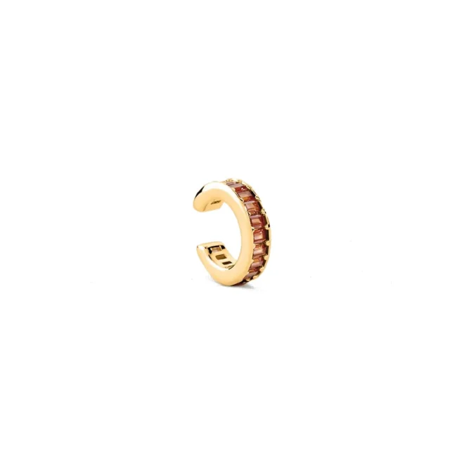 Ear cuff Agatha Lucky circonitas baguette burdeos dorado - 02380828-473-TU