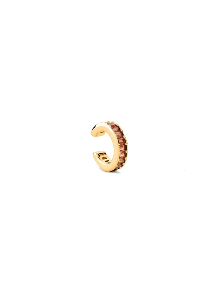 Ear cuff Agatha Lucky circonitas baguette burdeos dorado - 02380828-473-TU