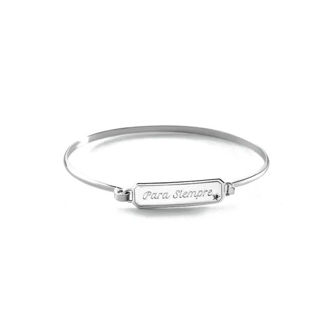 Pulsera rígida Agatha Lucky mensaje para siempre plateado - 02450961-136-TU