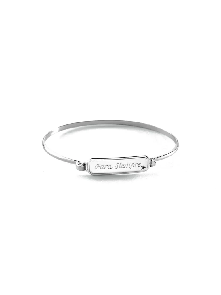 Pulsera rígida Agatha Lucky mensaje para siempre plateado - 02450961-136-TU