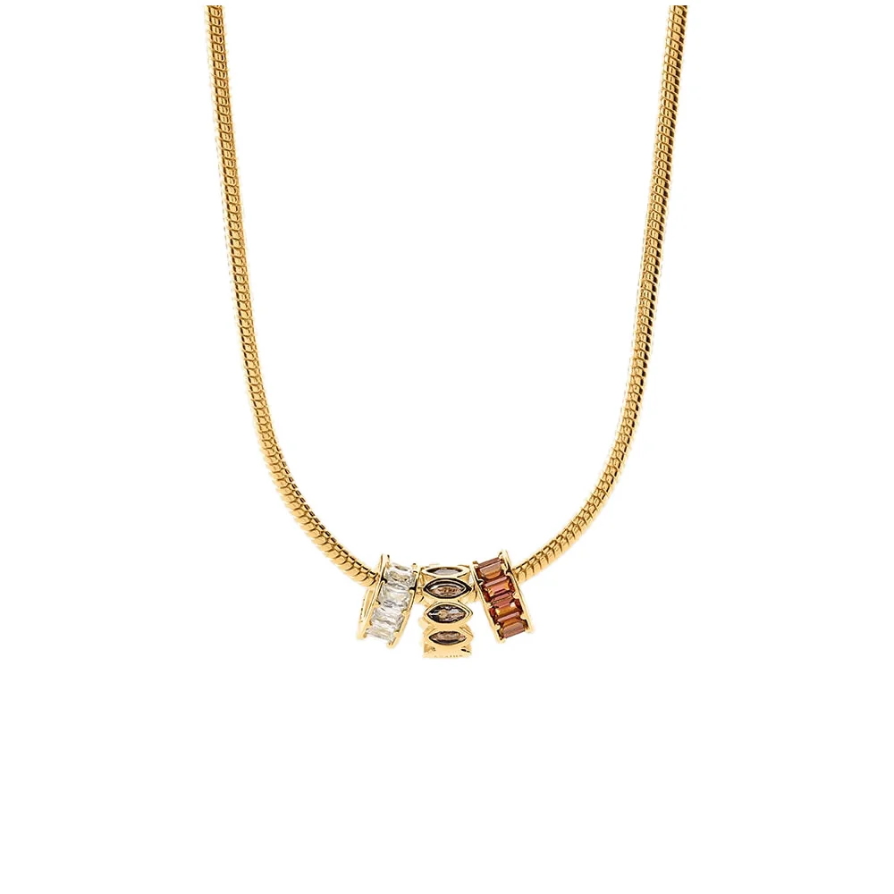 Colgante Agatha Lucky donut circonitas baguette burdeos dorado - 02880400-473-TU - Imagen 4