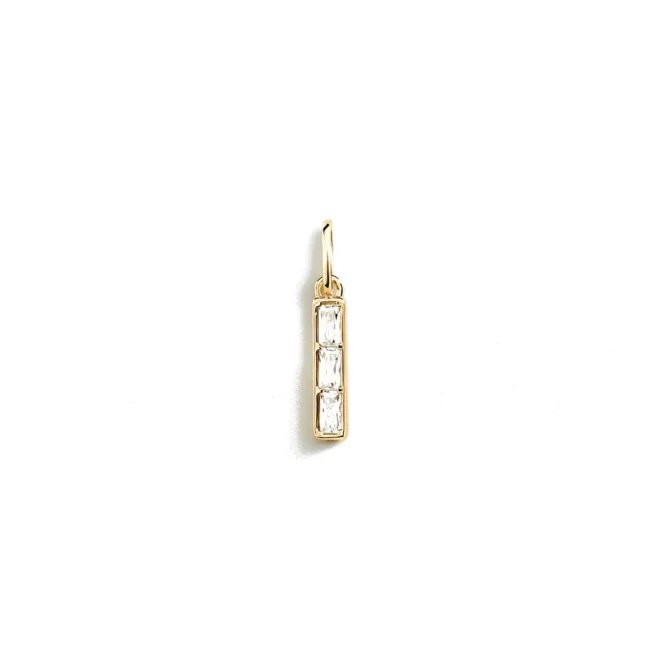 Colgante Agatha Lucky rectangular tres circonitas baguette dorado - 02880402-137-TU