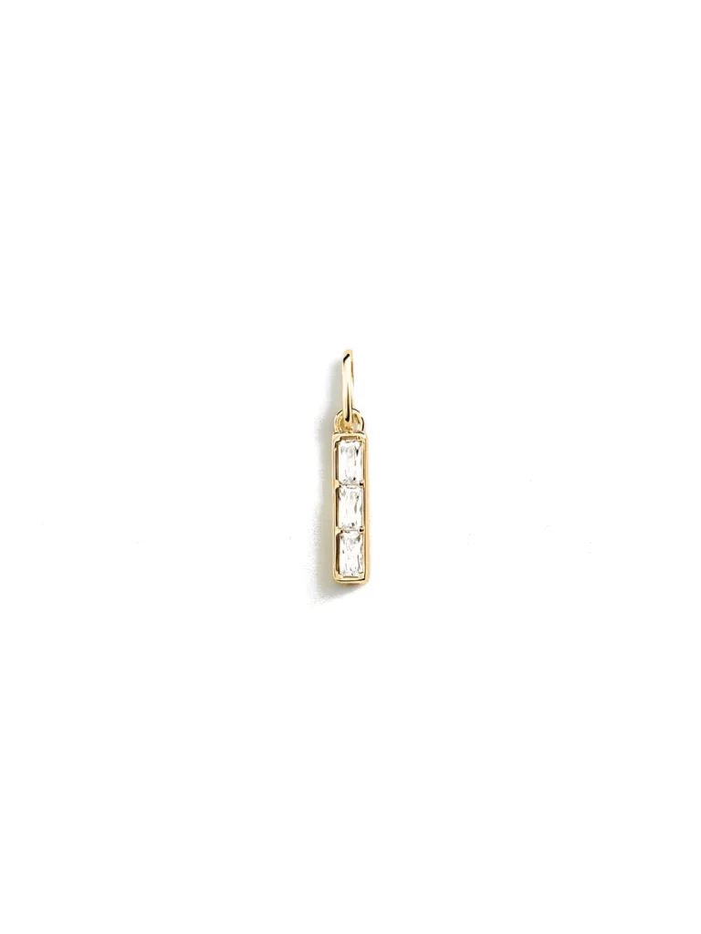 Colgante Agatha Lucky rectangular tres circonitas baguette dorado - 02880402-137-TU