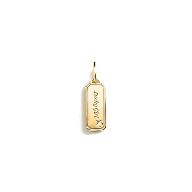 Colgante Agatha Lucky plaquita Lucky Girl circonita dorado - 02880403-137-TU
