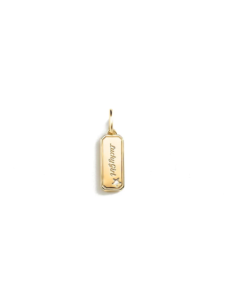 Colgante Agatha Lucky plaquita Lucky Girl circonita dorado - 02880403-137-TU