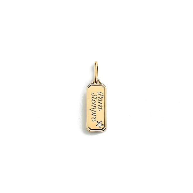 Colgante Agatha Lucky plaquita mensaje para siempre dorado - 02880404-137-TU