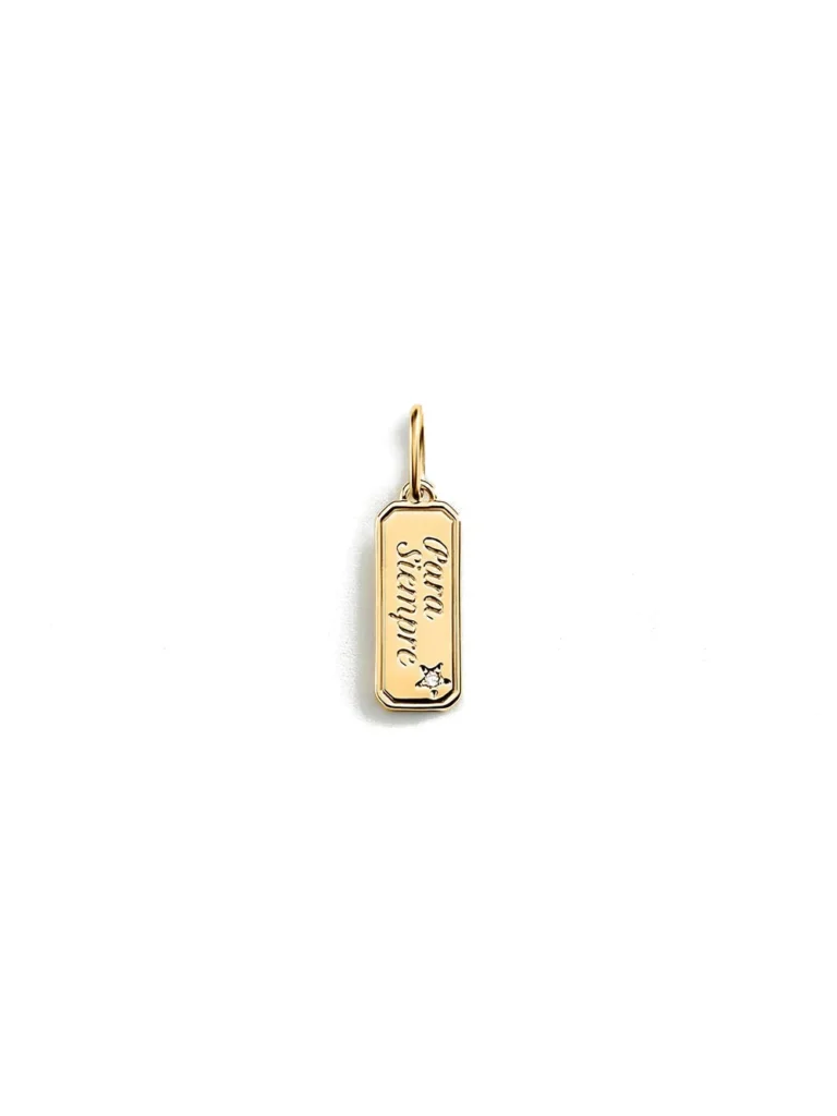 Colgante Agatha Lucky plaquita mensaje para siempre dorado - 02880404-137-TU