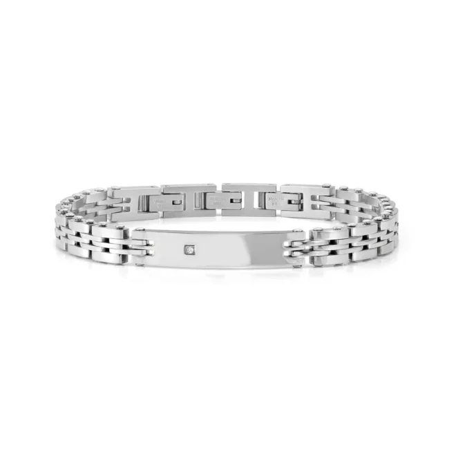 Pulsera Nomination Virtus Code placa y diamante acero - 133103/038