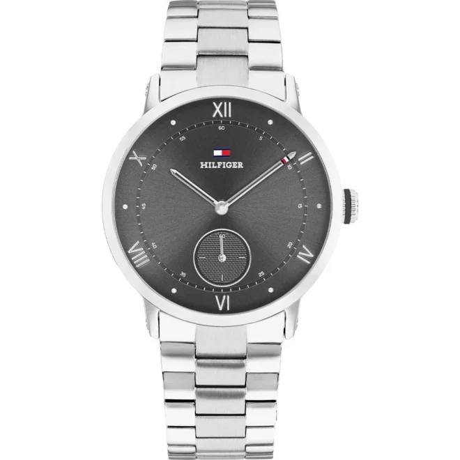 Reloj Tommy Hilfiger Oxford acero esfera gris brazalete de acero 38mm - 1710802