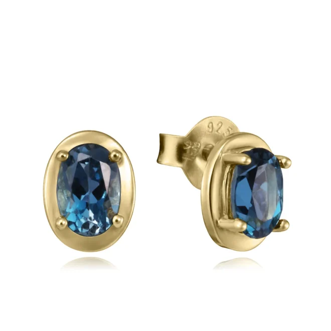 Pendientes Viceroy plata de primera ley baño de oro piedra natural - 2381E100-43