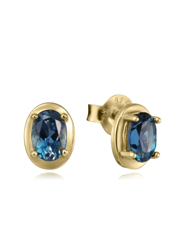 Pendientes Viceroy plata de primera ley baño de oro piedra natural - 2381E100-43