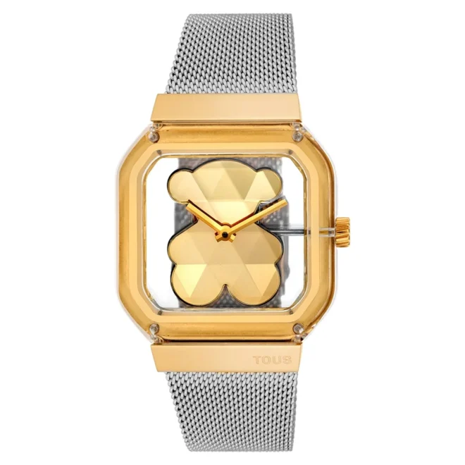 Reloj analógico TOUS D-Bear Party brazalete de acero y acero dorado - 3000143500
