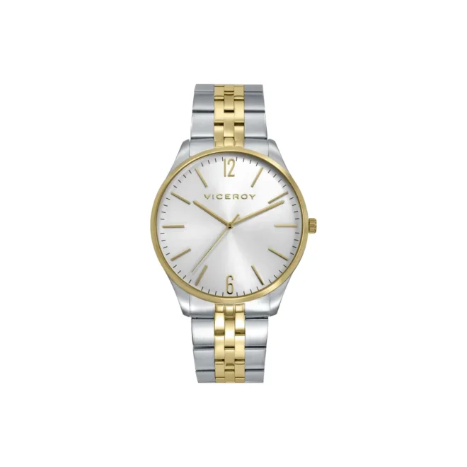 Reloj Viceroy hombre acero chapado en oro esfera plata 42mm - 41185-85