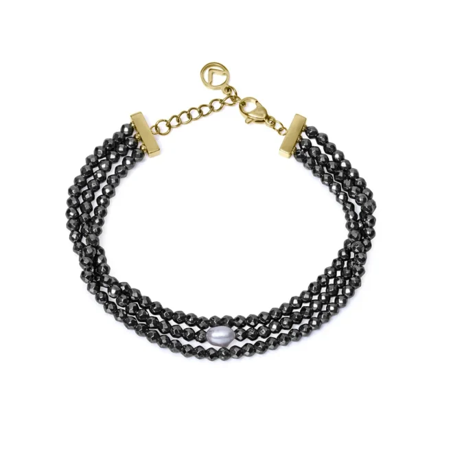 Pulsera Viceroy acero dorado piedras naturales y perla - 75454P01010