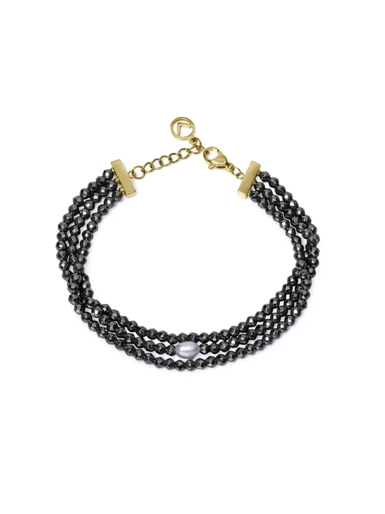 Pulsera Viceroy acero dorado piedras naturales y perla - 75454P01010