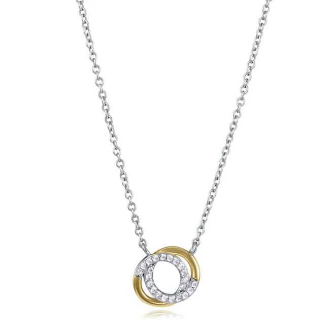 Collar Viceroy plata de primera ley baño de rodio y oro colgante circonitas - 9171C100-30