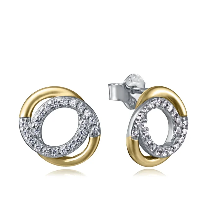 Pendientes Viceroy plata de primera ley baño de rodio y oro circonitas - 9171E100-30