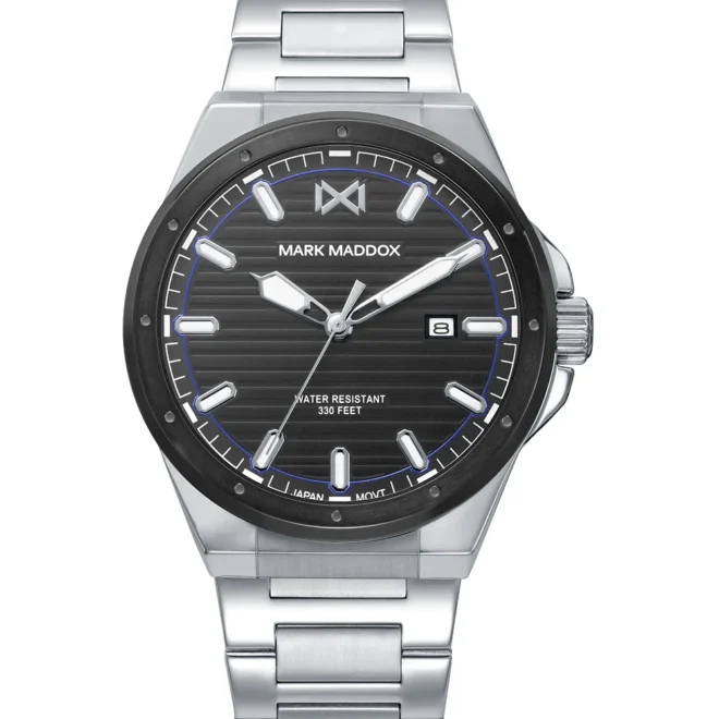 Reloj Mark Maddox hombre acero bitono IP negro esfera negra 41mm - HM0158-57