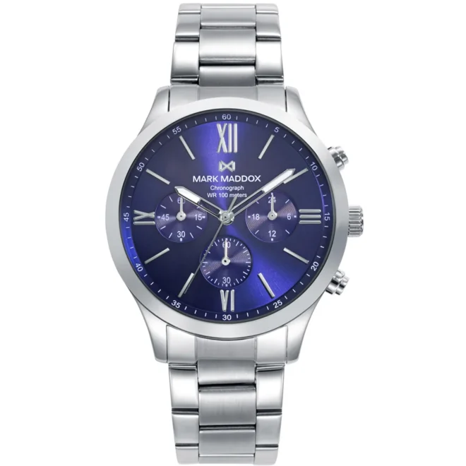 Reloj Mark Maddox hombre cronógrafo acero esfera azul 41mm - HM1019-33