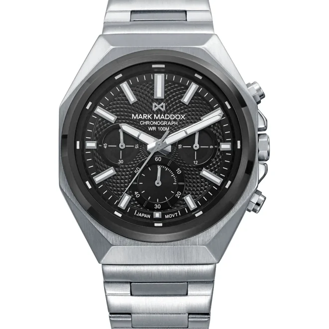 Reloj Mark Maddox hombre cronógrafo acero bitono IP negro 41mm - HM1038-57