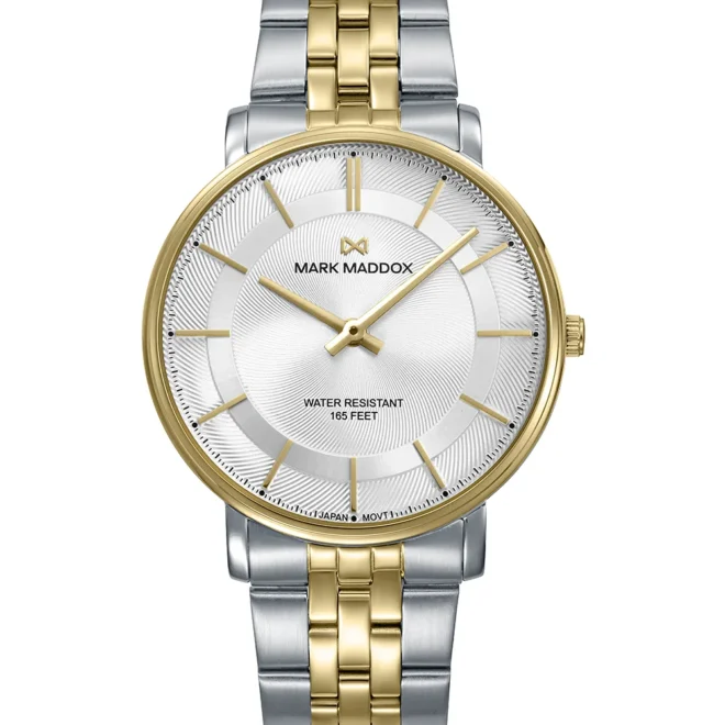 Reloj Mark Maddox hombre acero bitono IP dorado esfera plata 40mm - HM1041-87
